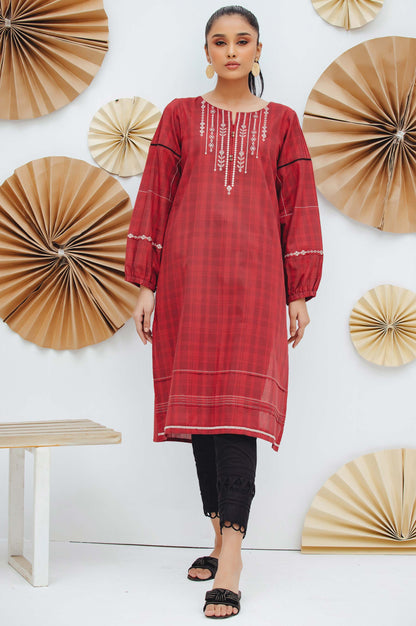 Stitched 1 Piece Embroidered Yarn Dyed Shirt