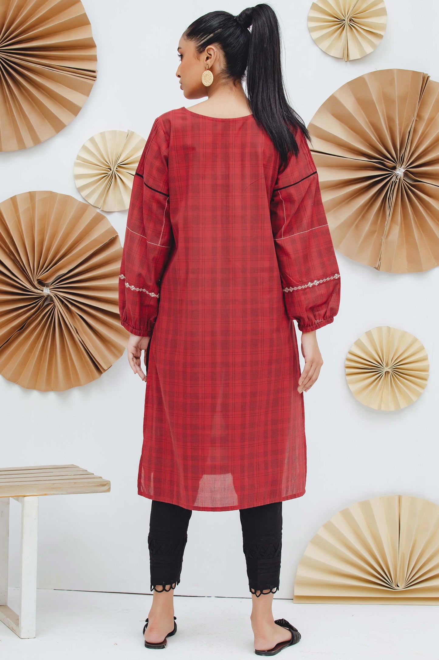 Stitched 1 Piece Embroidered Yarn Dyed Shirt