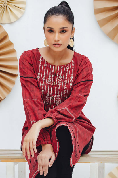 Stitched 1 Piece Embroidered Yarn Dyed Shirt