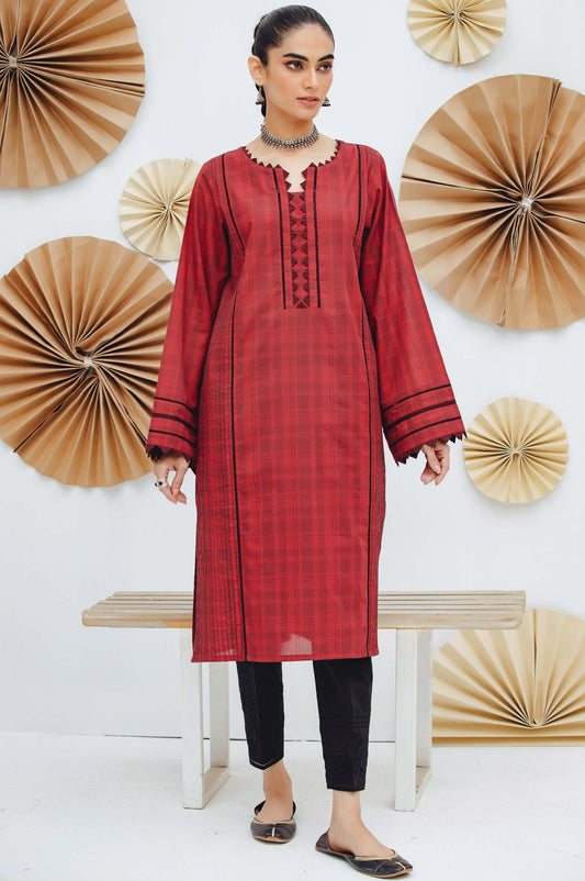 Stitched 1 Piece Embroidered Yarn Dyed Shirt