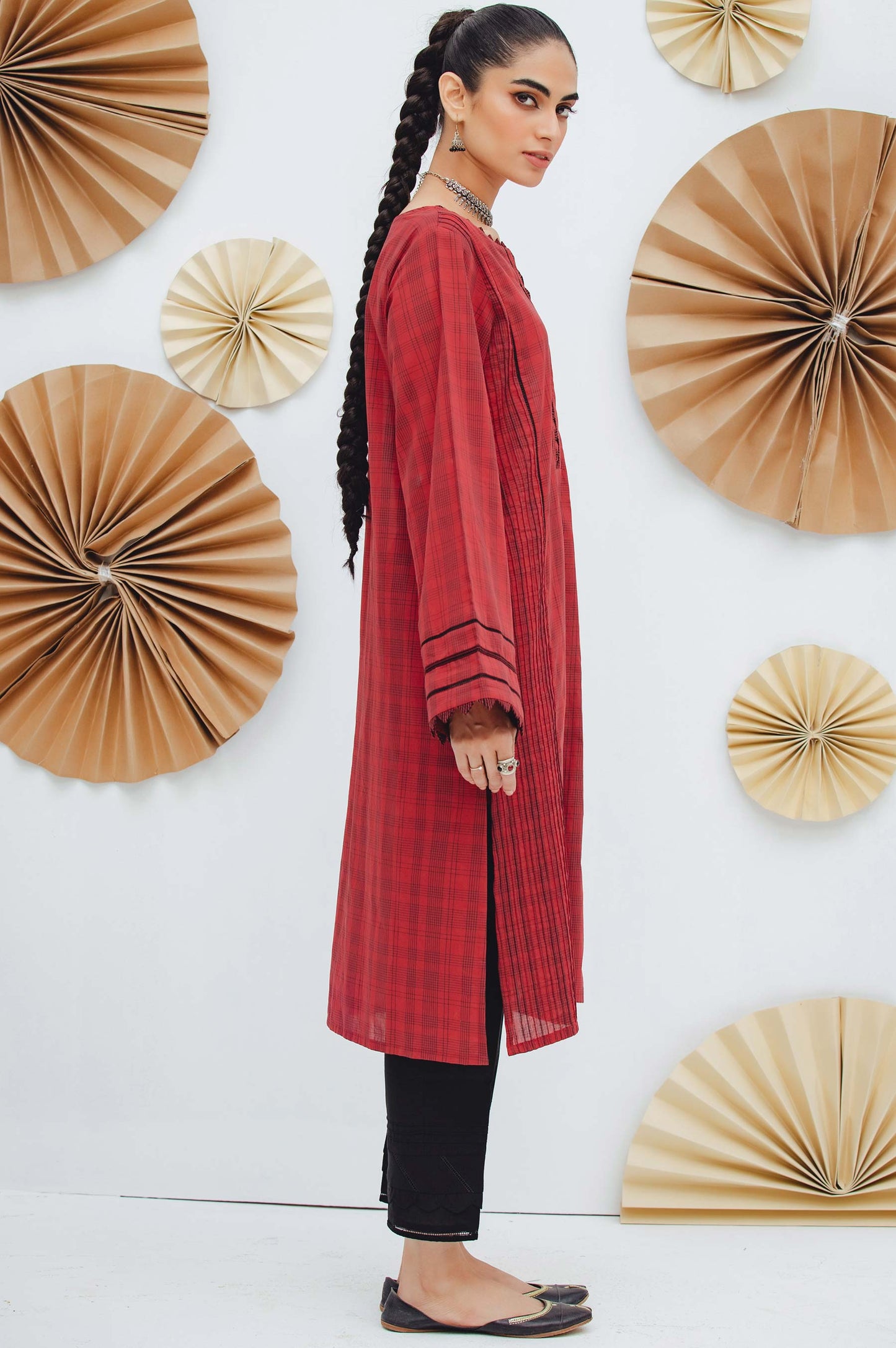 Stitched 1 Piece Embroidered Yarn Dyed Shirt