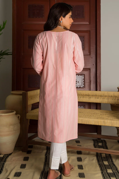 Stitched 1 Piece Yarn Dyed Stripes Embroidered Top