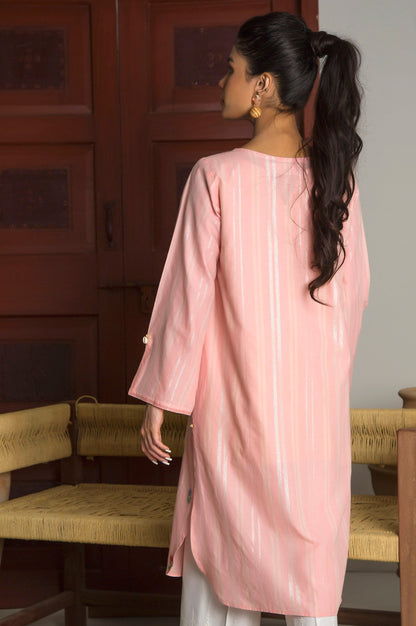 Stitched 1 Piece Yarn Dyed Stripes Embroidered Top