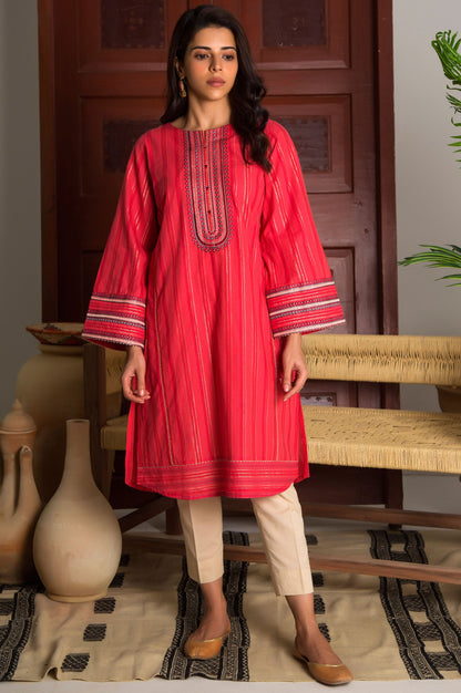 Stitched 1 Piece Yarn Dyed Stripes Shirt