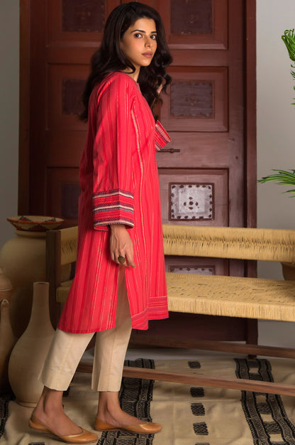 Stitched 1 Piece Yarn Dyed Stripes Shirt