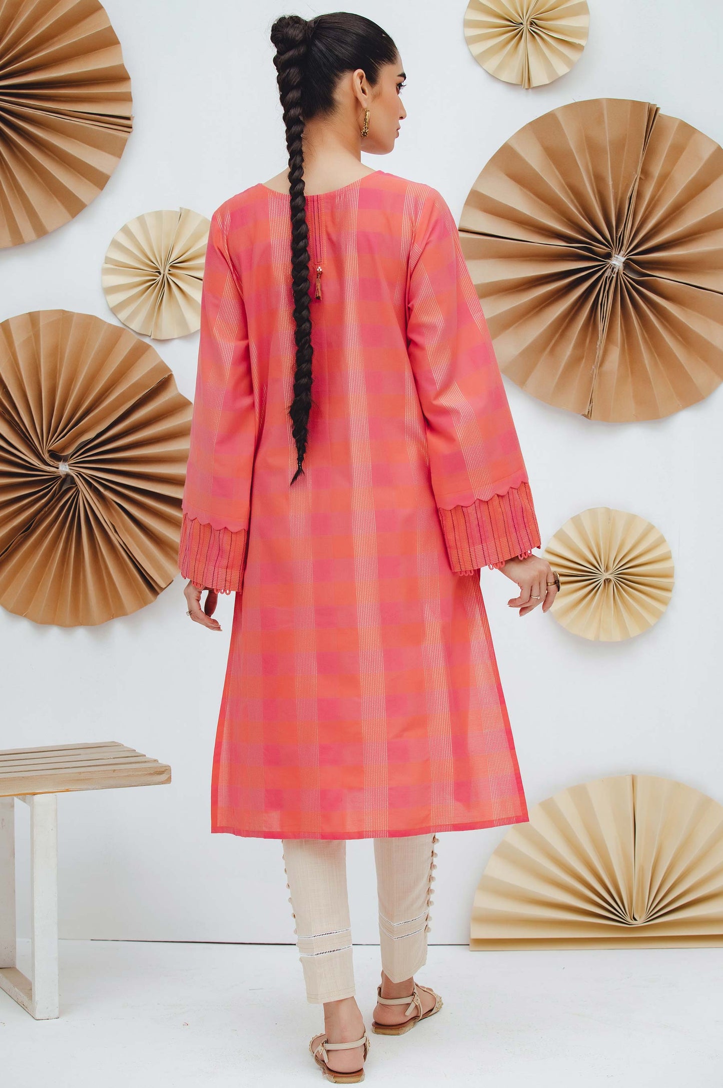 Stitched 1 Piece Embroidered Yarn Dyed Shirt