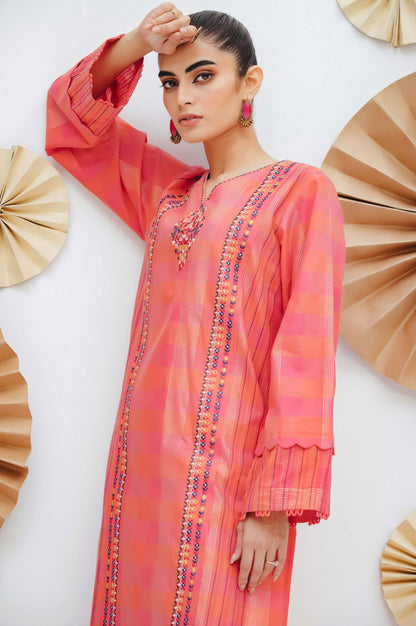 Stitched 1 Piece Embroidered Yarn Dyed Shirt