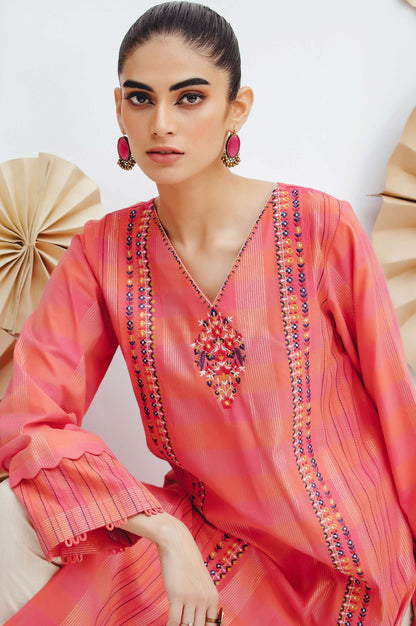 Stitched 1 Piece Embroidered Yarn Dyed Shirt