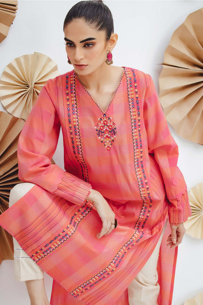 Stitched 1 Piece Embroidered Yarn Dyed Shirt