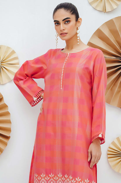 Stitched 1 Piece Embroidered Yarn Dyed Shirt