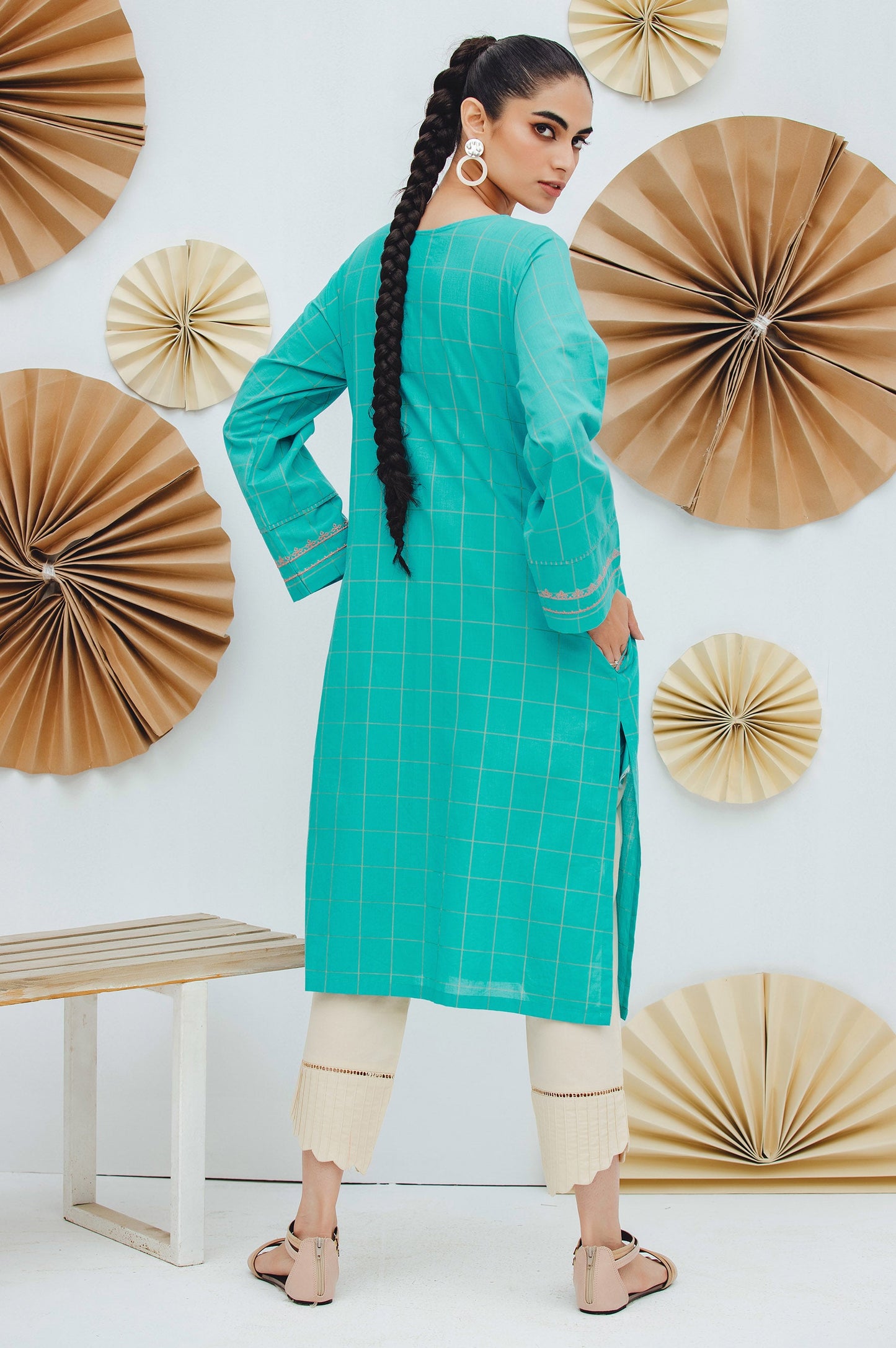 Stitched 1 Piece Embroidered Yarn Dyed Shirt