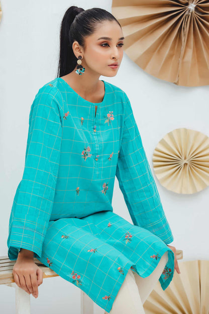 Stitched 1 Piece Embroidered Yarn Dyed Shirt