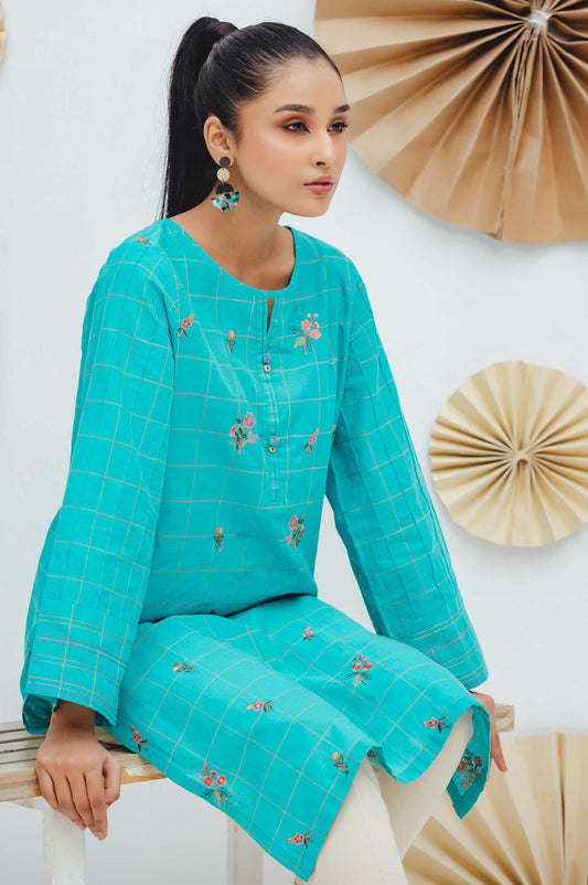 Stitched 1 Piece Embroidered Yarn Dyed Shirt