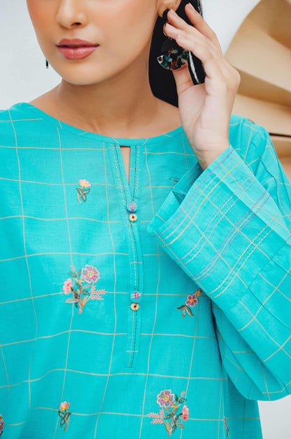 Stitched 1 Piece Embroidered Yarn Dyed Shirt