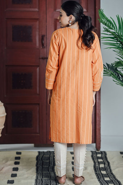 Stitched 1 Piece Yarn Dyed Stripes Shirt