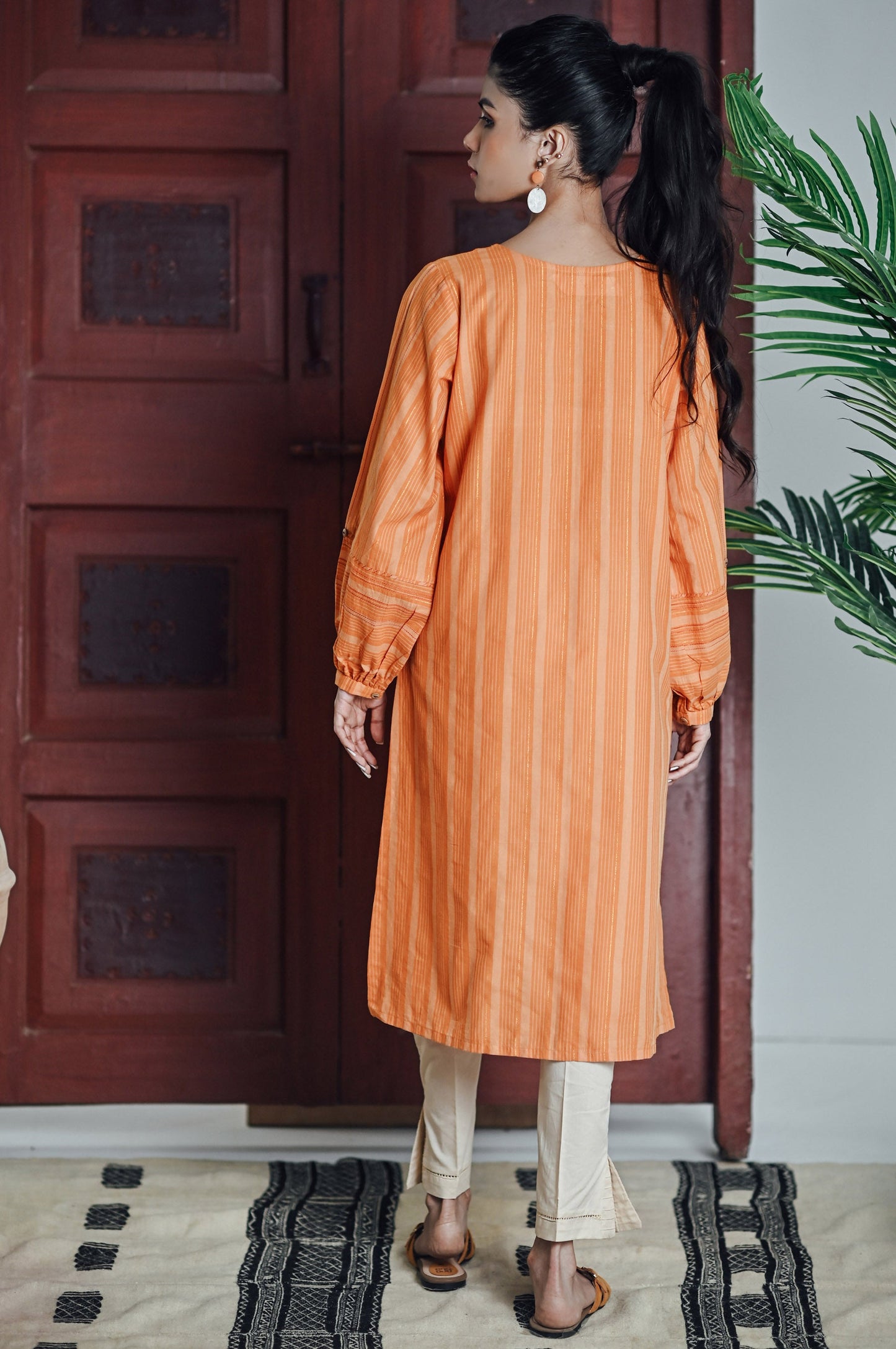 Stitched 1 Piece Yarn Dyed Stripes Top