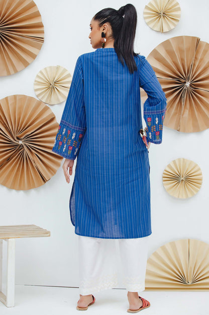 Stitched 1 Piece Embroidered Yarn Dyed Shirt