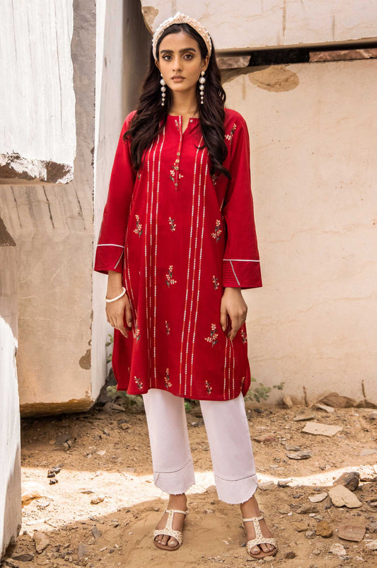 Stitched 1 Piece Embroidered Cambric Shirt