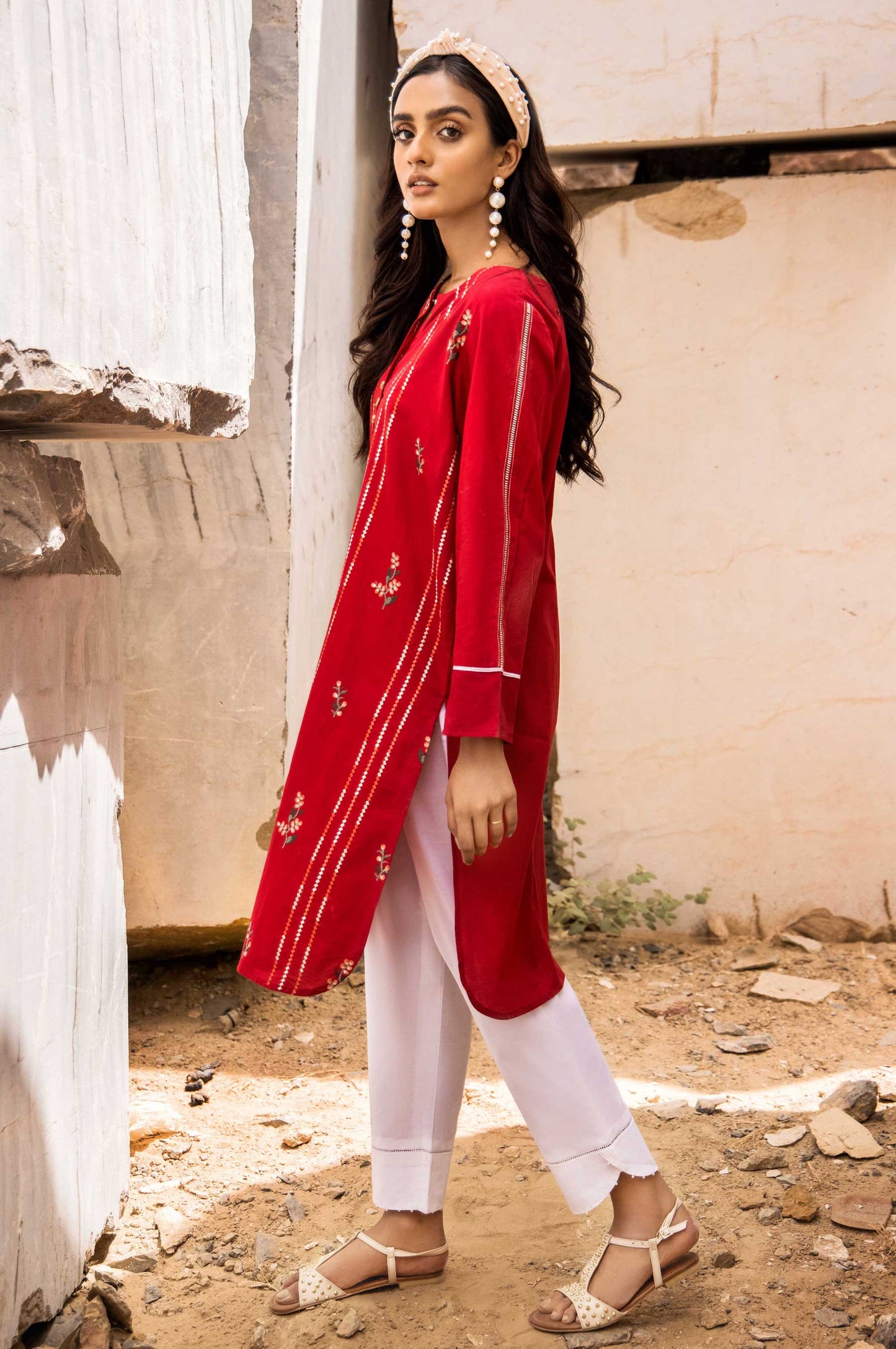 Stitched 1 Piece Embroidered Cambric Shirt