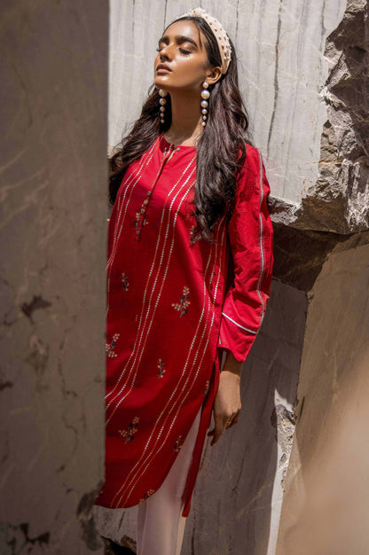 Stitched 1 Piece Embroidered Cambric Shirt