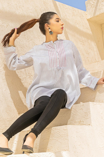 Stitched 1 Piece Embellished woven Shirt