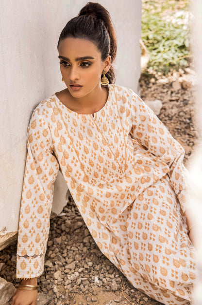 Stitched 1 Piece Printed Gold Paste Cambric Shirt