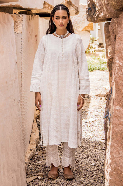 Stitched 1 Piece Printed White Paste Cambric Shirt