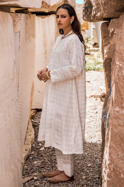 Stitched 1 Piece Printed White Paste Cambric Shirt