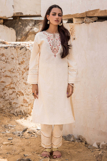 Stitched 1 Piece Printed White Paste Cambric Shirt