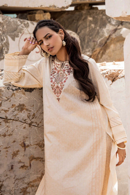 Stitched 1 Piece Printed White Paste Cambric Shirt