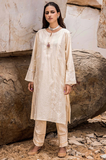 Stitched 1 Piece Printed White Paste Cambric Top