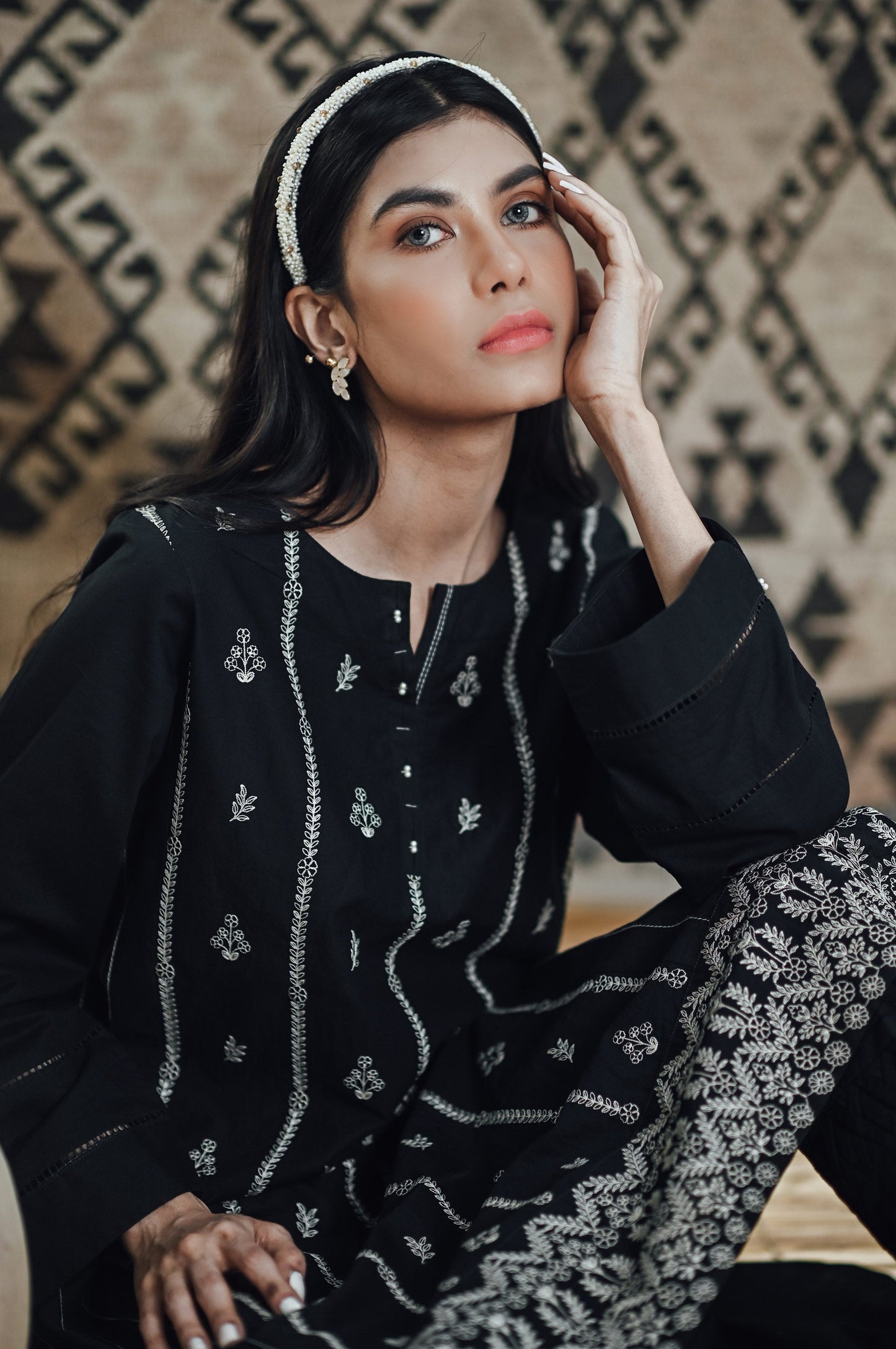 Stitched 1 Piece Embroidered Cambric Shirt