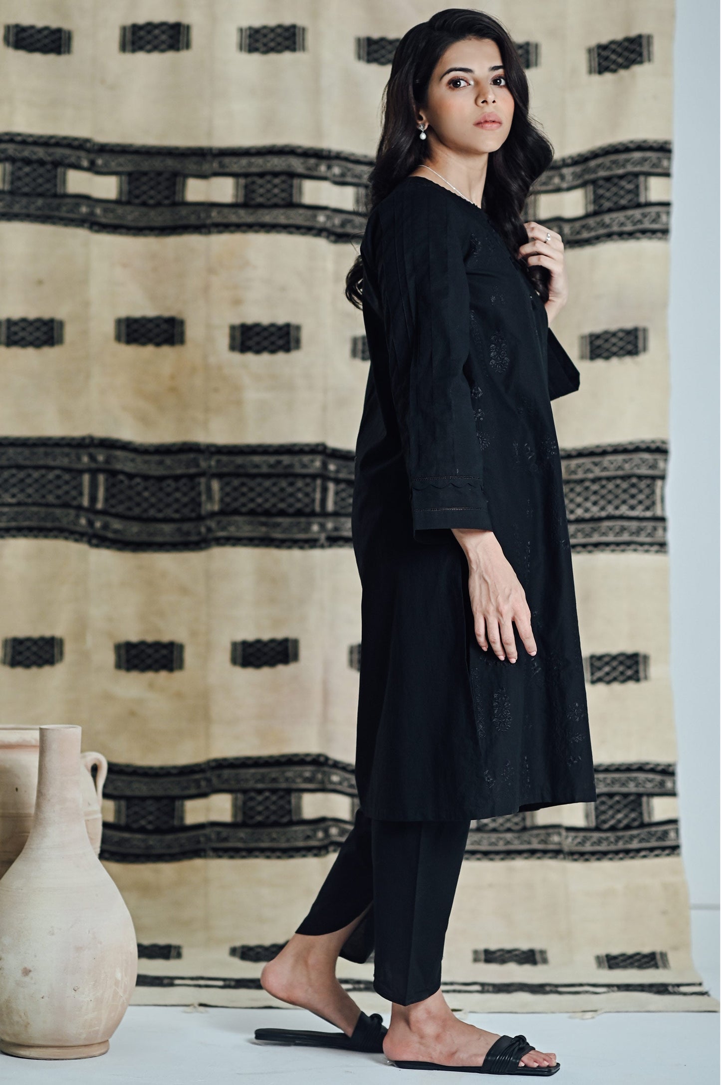 Stitched 1 Piece Embroidered Cambric Shirt