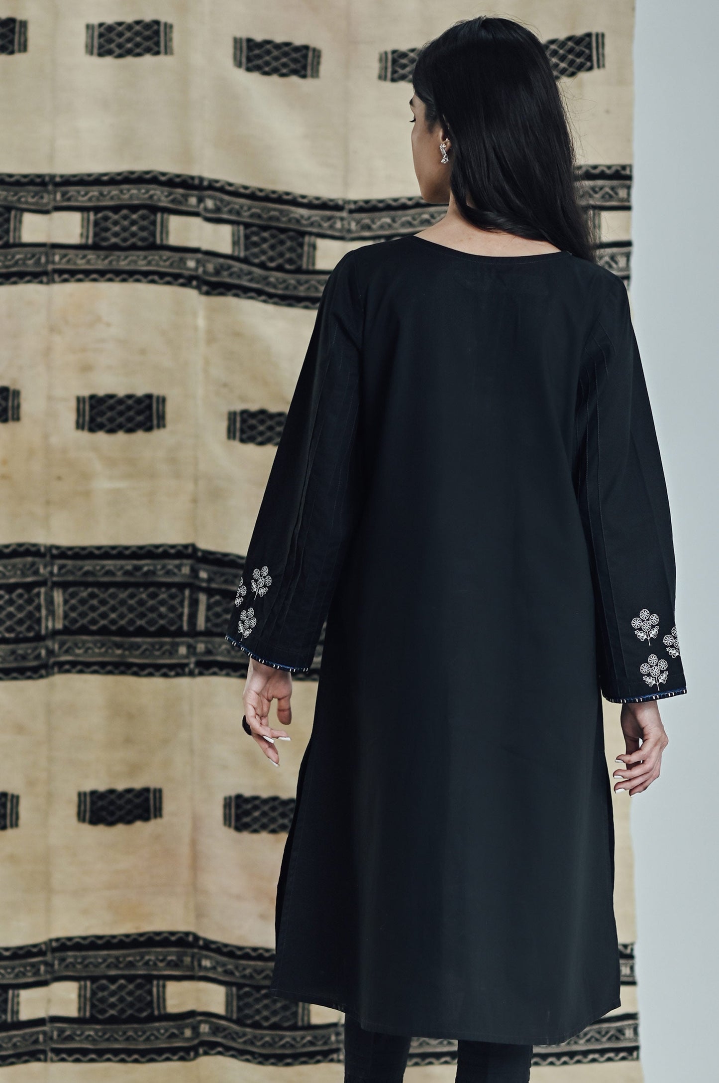 Stitched 1 Piece Embroidered Dobby Shirt