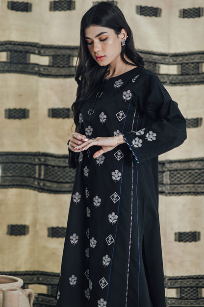 Stitched 1 Piece Embroidered Dobby Shirt