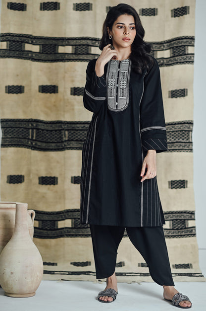 Stitched 1 Piece Embroidered Dobby Shirt