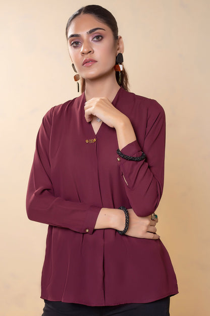 Stitched 1 Piece Embellished Crepe Top