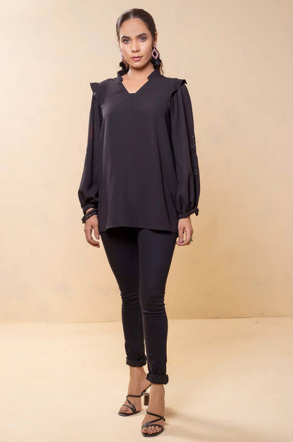 Stitched 1 Piece Embroidered Crepe Top