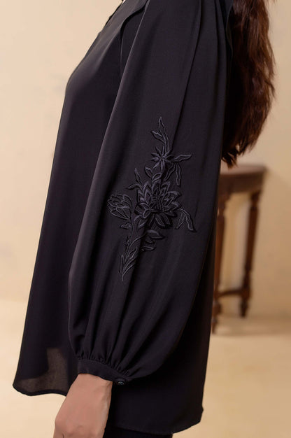 Stitched 1 Piece Embroidered Crepe Top