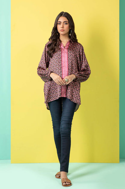 Stitched 1 Piece Embellished Silk Shirt