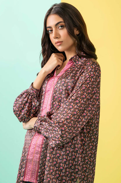 Stitched 1 Piece Embellished Silk Shirt