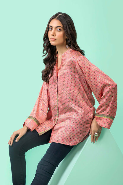 Stitched 1 Piece Embellished Silk Shirt