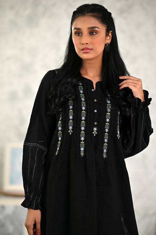 Stitched 1 Piece Embroidered Khaddar Fushion Top