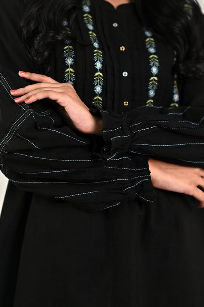 Stitched 1 Piece Embroidered Khaddar Fushion Top