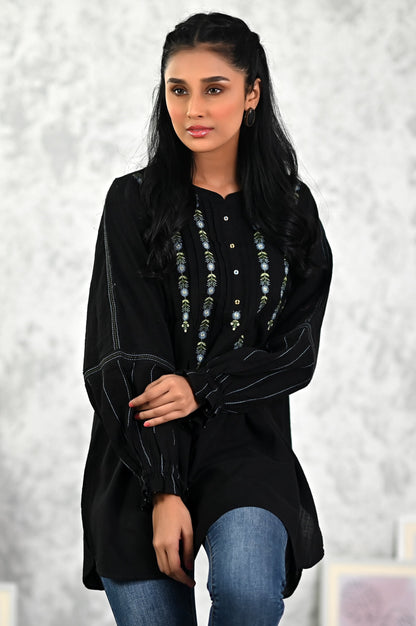 Stitched 1 Piece Embroidered Khaddar Fushion Top