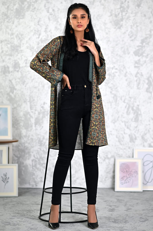 Stitched 1 Piece Printed Khaddar Jacket