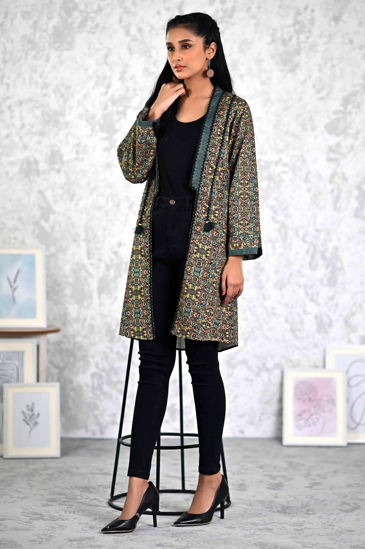 Stitched 1 Piece Printed Khaddar Jacket