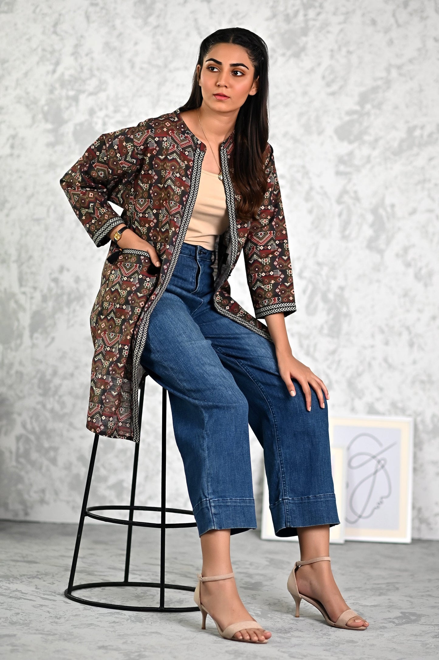 Stitched 1 Piece Printed Khadder Jacket