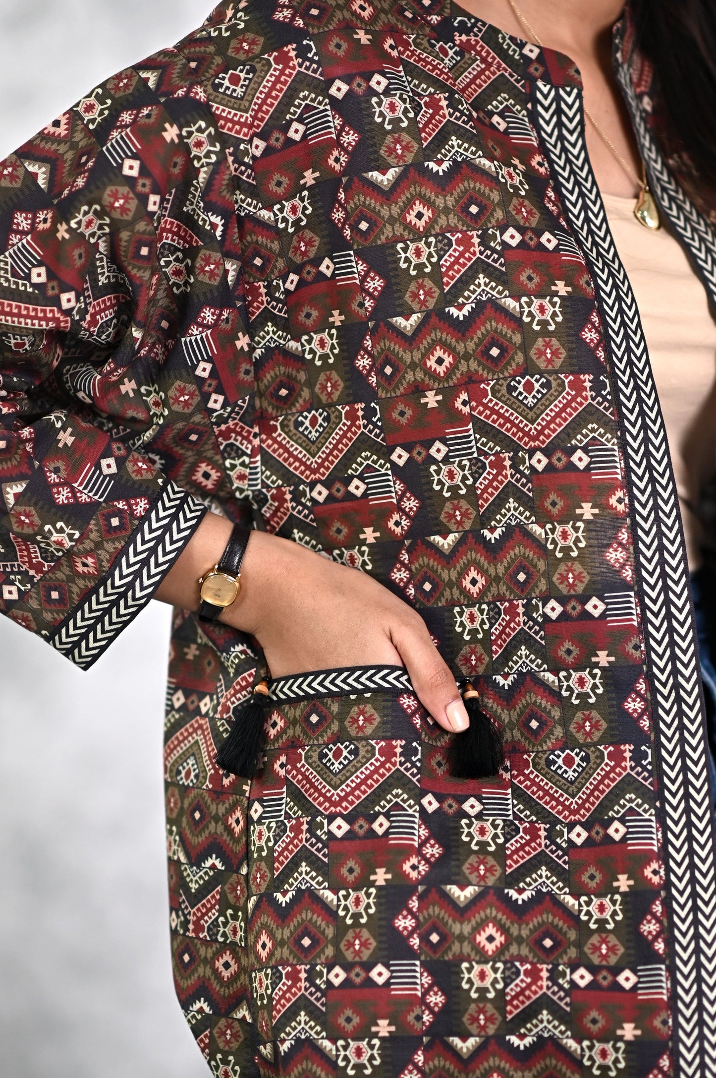 Stitched 1 Piece Printed Khadder Jacket