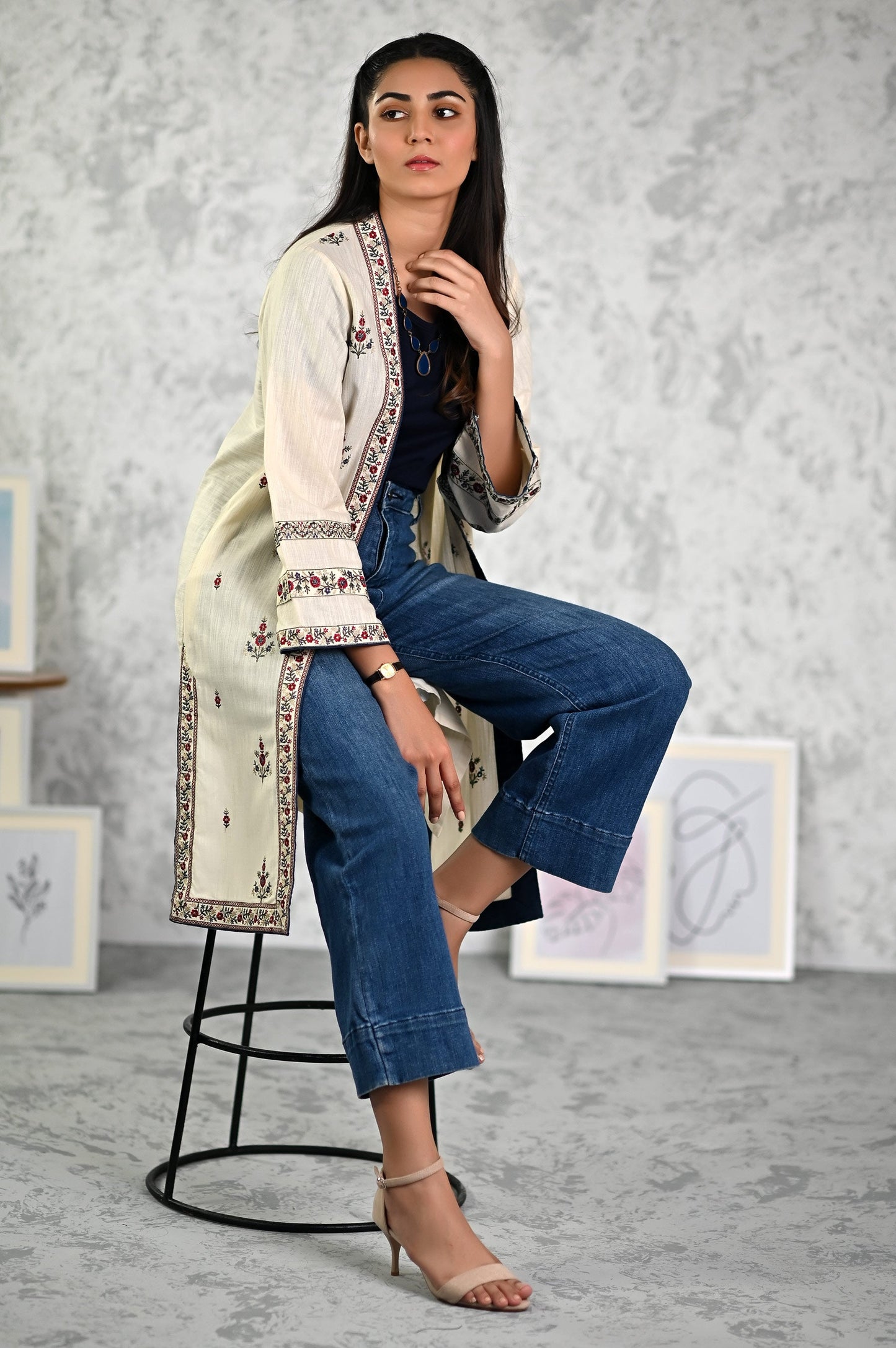 Stitched 1 Piece Embroidered Khaddar Jacket